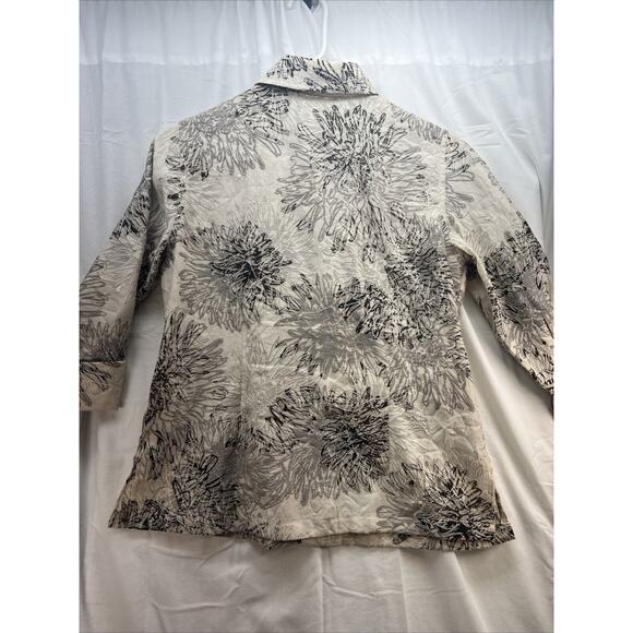 Coldwater Creek Floral Women's Button Down Collard Top Shirt Small Petite - Picture 5 of 9